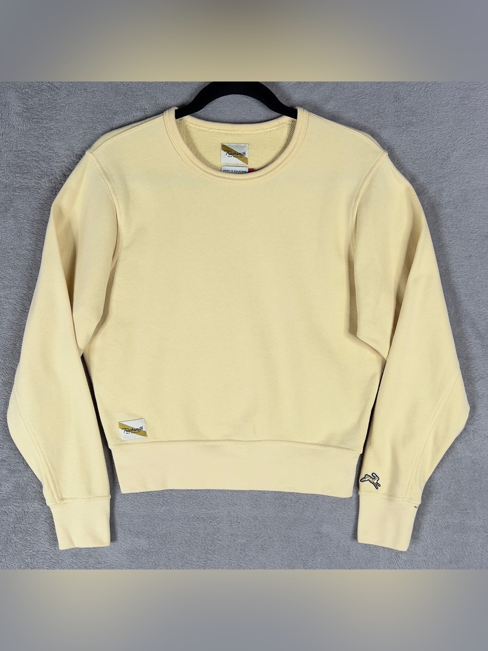 Tracksmith Trackhouse Terry Midweight Crew Sweatshirt Women's Small Pale Yellow